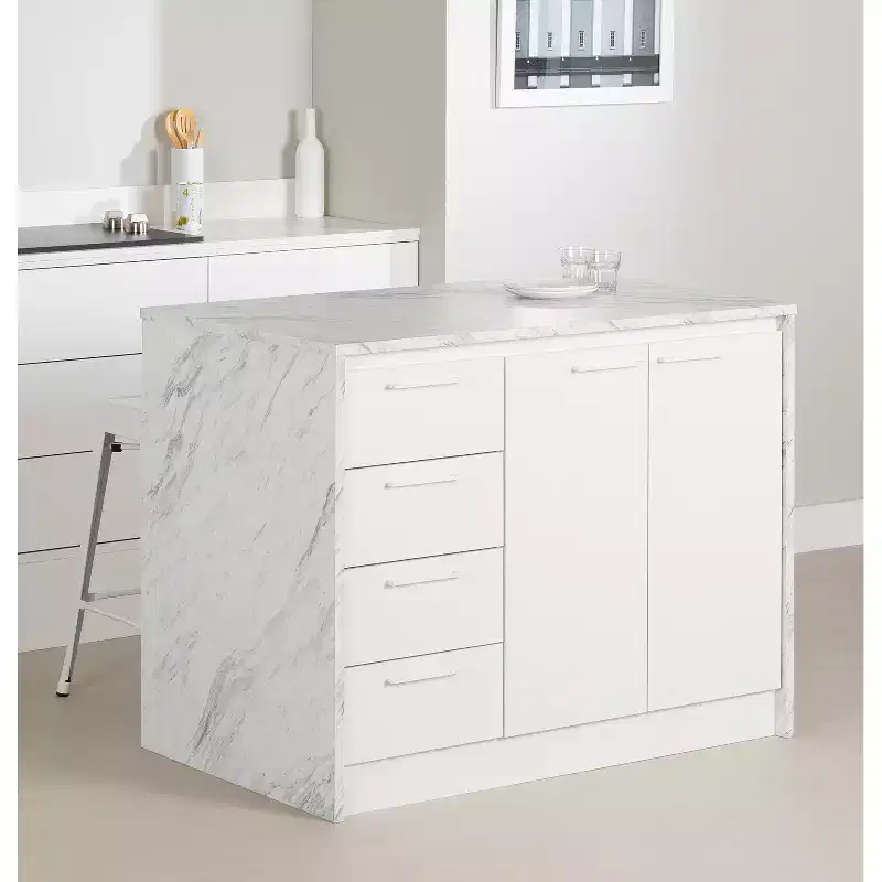 HomeStock 36.5 in.H Melamine Kitchen Islands with 2 Doors and 1 Shelf