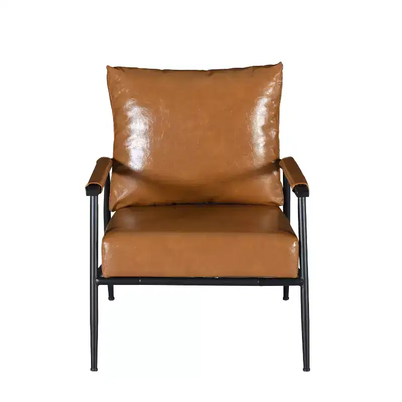 Christopher Knight Home Wayne Faux Leather and Metal Accent Chair, Brown/Black