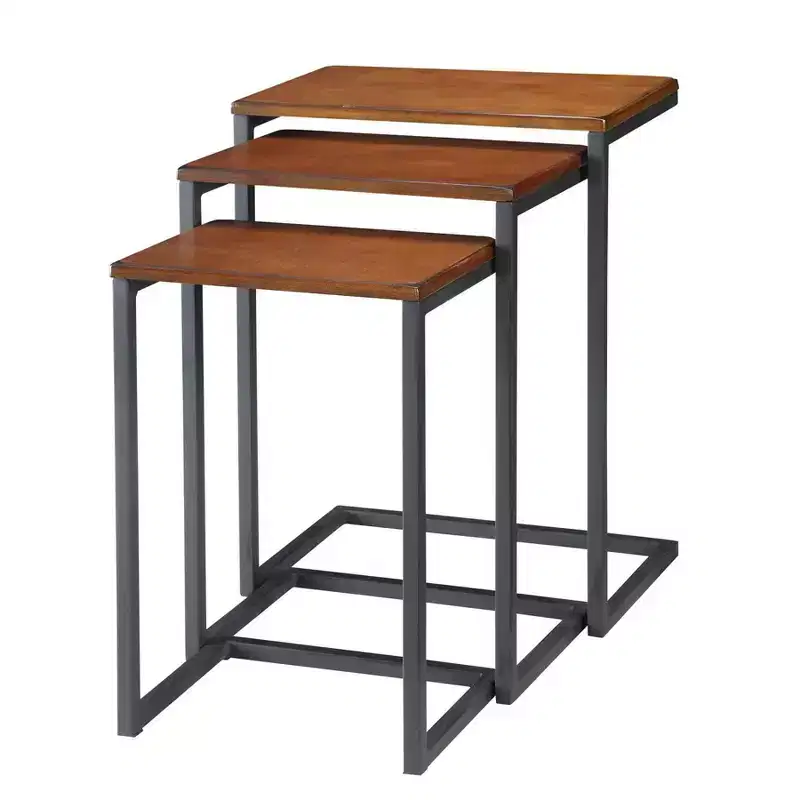 Carolina Living Set of 3 Caroline Nesting Tables Chestnut