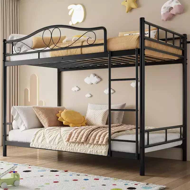 Bunk Bed Twin Over Twin, Twin Bunk Bed with Ladde & Full-Length Guardrails, Heavy Duty 400 LBS Weight Capacity, Space-Saving, No Box Spring Needed