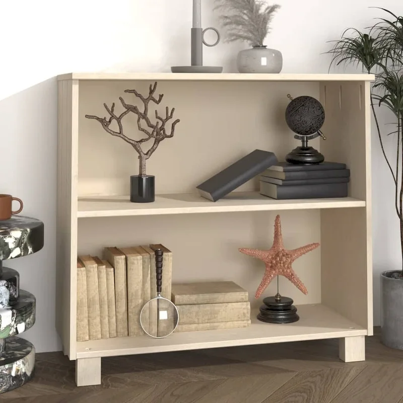 Solid Pine Wood Sideboard Storage Cabinet with 2 Shelves, Rustic Hallway Kitchen Cabinet 33.5x13.8x31.5