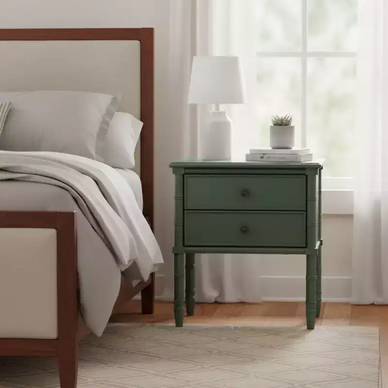 GDFStudio Emmett Mid-Century Modern 22 2-Drawer Nightstand