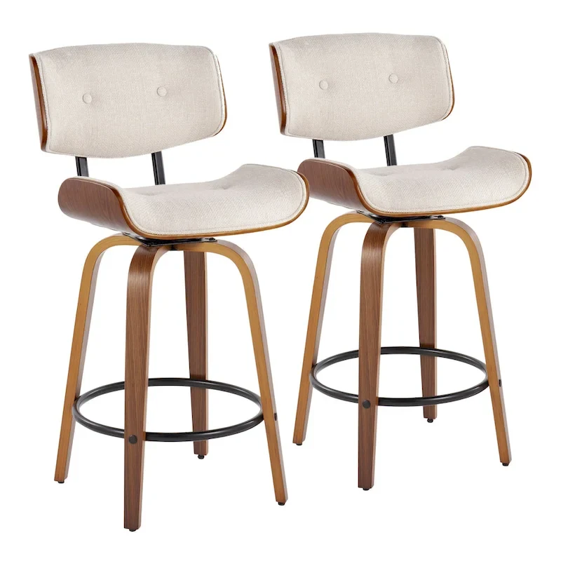 Carson Carrington Leksand 26 Fixed-Height Counter Stool with Bent Wood Legs (Set of 2)