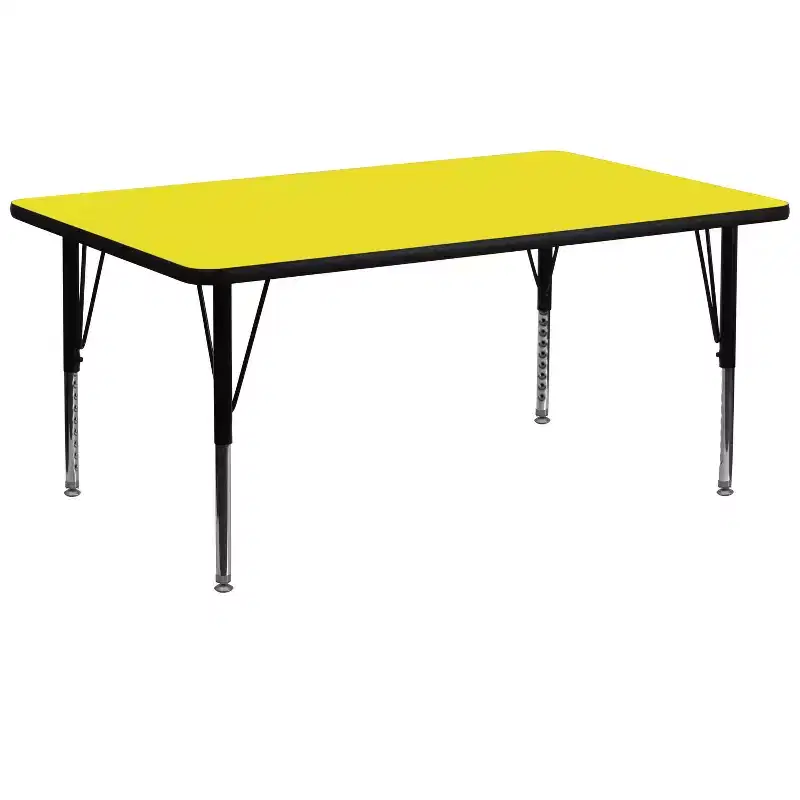 Flash Furniture 30''W x 72''L Rectangular HP Laminate Activity Table - Height Adjustable Short Legs