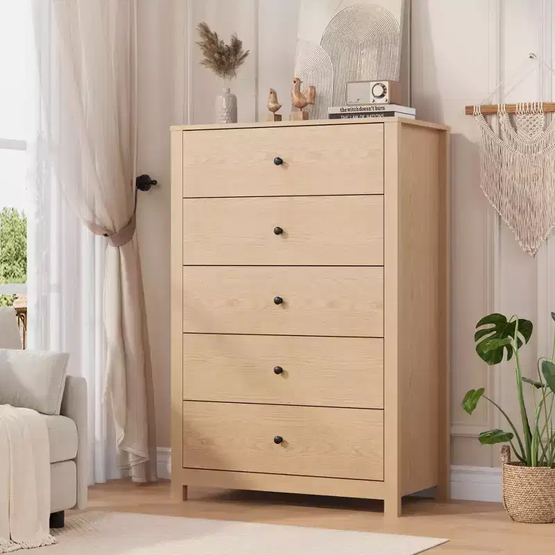Dresser  Modern Simply Chest of Drawers, Wood Storage Dresser with Deep Drawers