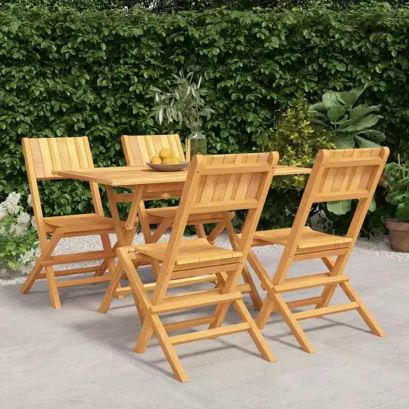 vidaXL Garden Dining Set Teak Teak Wood Medium Foldable
