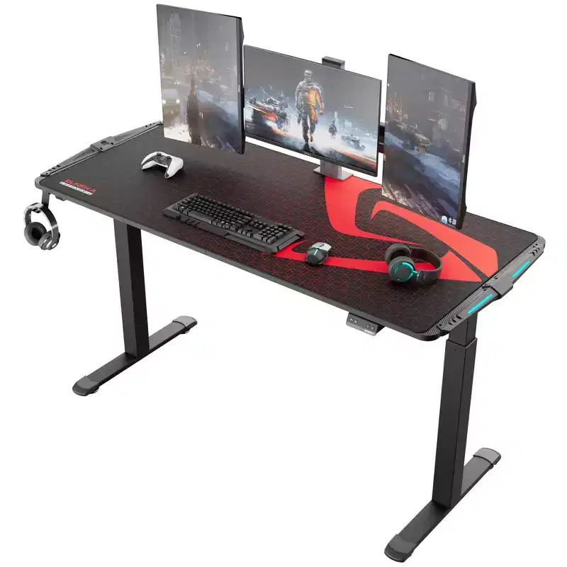 Black RGB Electric Standing Desk, Single User, 65