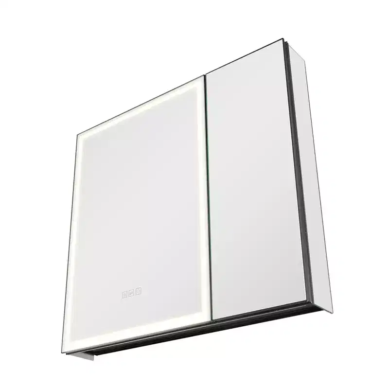 VEVOR Lighted Medicine Cabinet with Mirror, 30 x 28 in Recessed or Wall Mount, 3 Color Dimmable LED Bathroom Medicine Cabinet , White