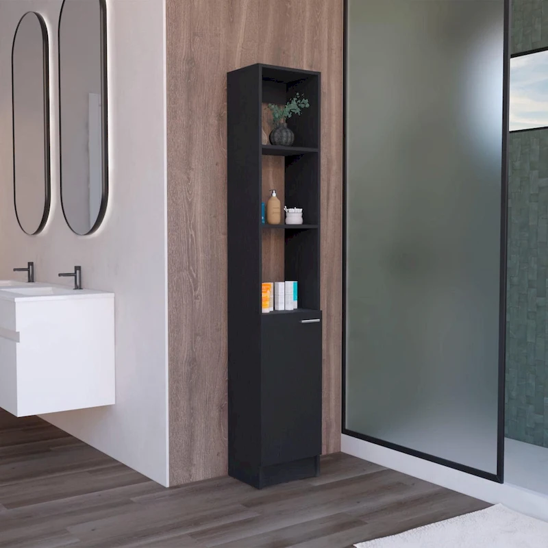 Parks Linen Bathroom Storage Cabinet with 6 Shelves