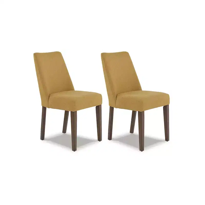 Signature Design by Ashley Lyncott Dining Room Upholstered Side Chair with Foam Cushion, Set of 2, Yellow