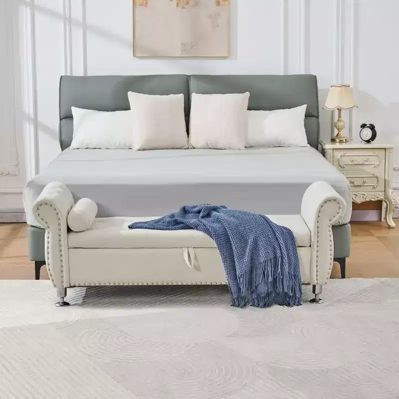 Luxury Velvet Tufted Storage Bench 62