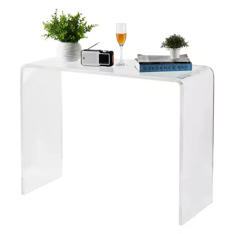 Console TableModern Acrylic Transparent Narrow Side Table, Compact Accent Furniture for Living Room, Dining Room, or Entryway