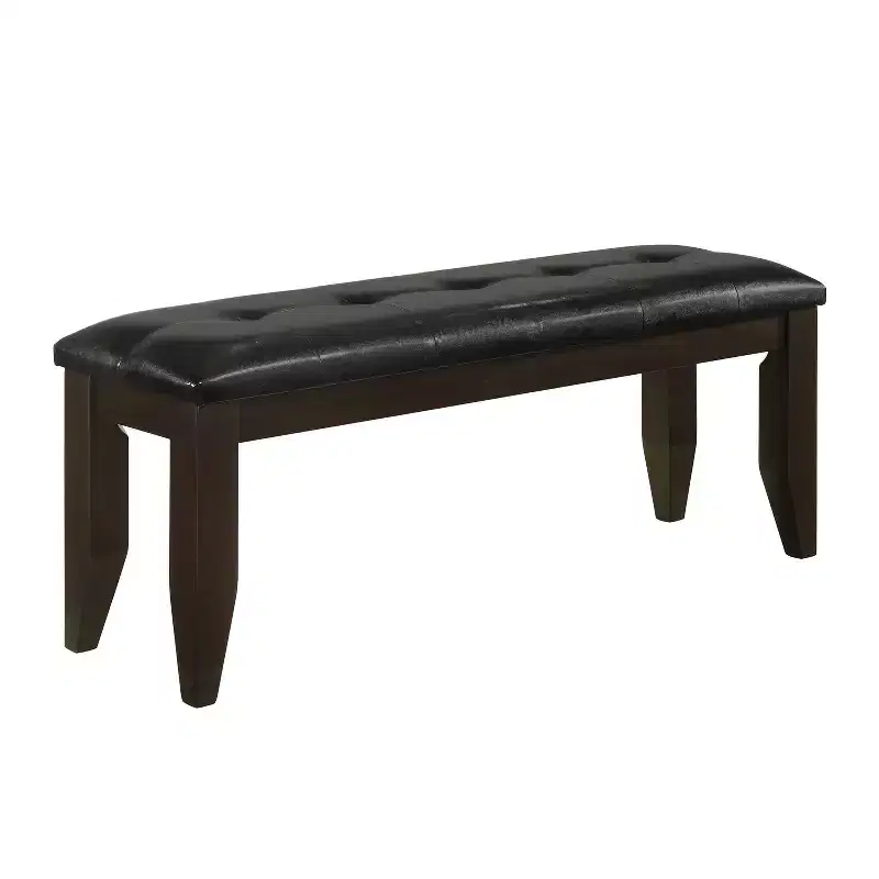 Faux Leather Dining Bench in Cappuccino and Black