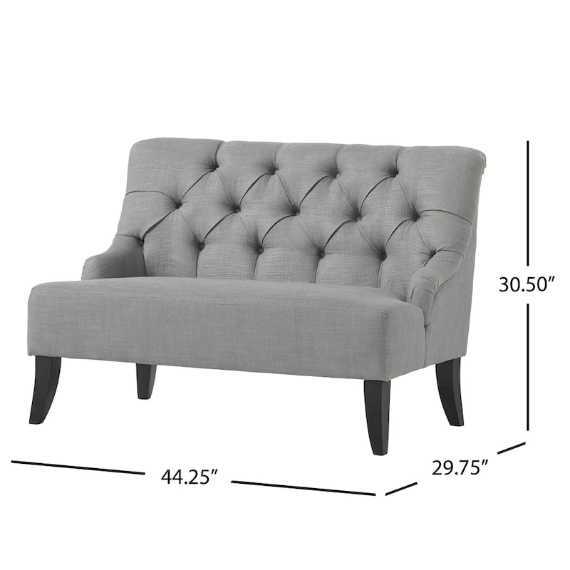 Nicole Polyester Blend Fabric Settee by Christopher Knight Home - 29.25L x 43.75W x 30.50H