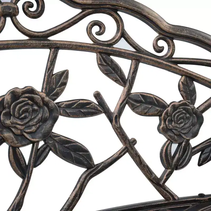 vidaXL Garden Bench Black Cast Aluminum, Cast Iron Medium