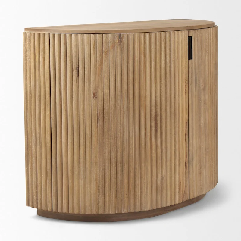 Terra Light Brown Solid Wood Accent Cabinet