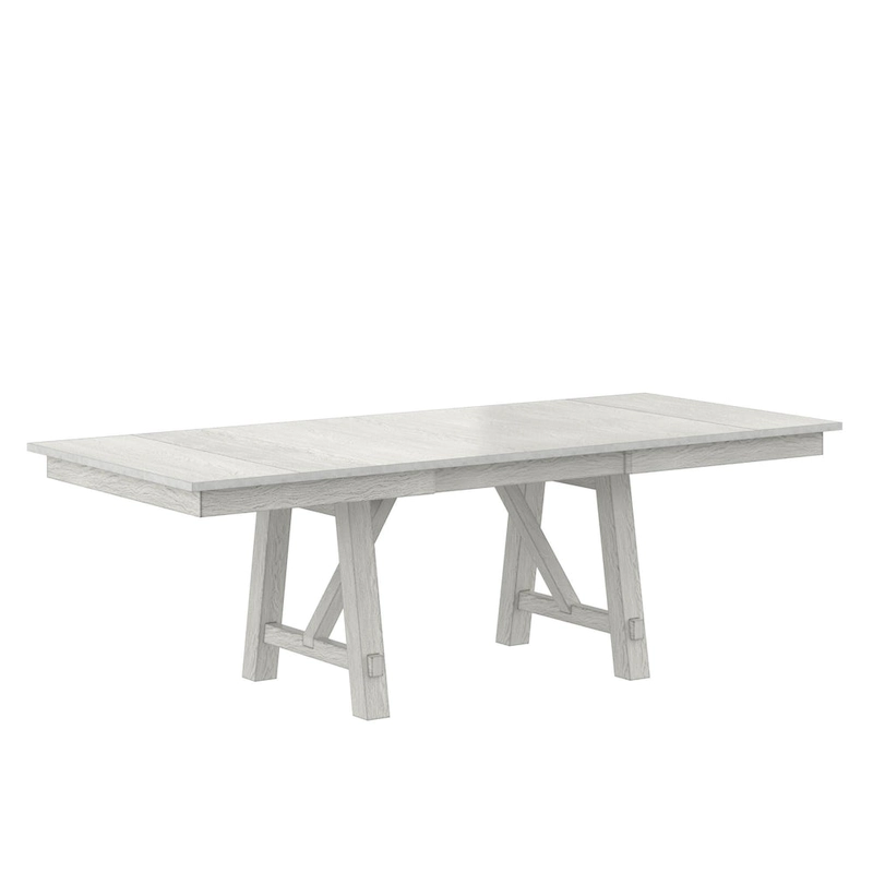 VECELO Dining Table Set with Bench, Solid Wood Rectangular Extendable Dining Table & Solid Wood Dining Chairs