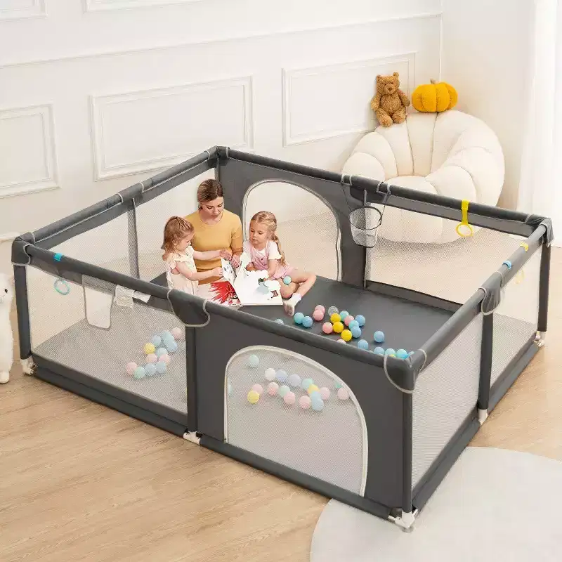 79x79 4-Panel Baby Playpen Spacious & Secure Portable Playard