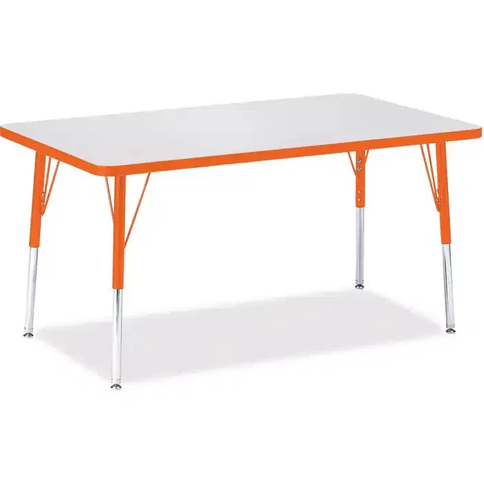 Adult Height Color Edge Rectangle Table (30 x 48) in Orange