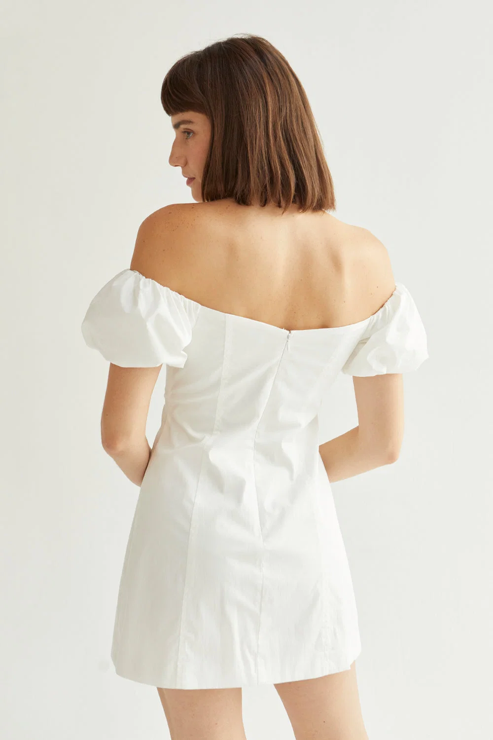 Off Shoulder Puff Sleeve Mini Dress