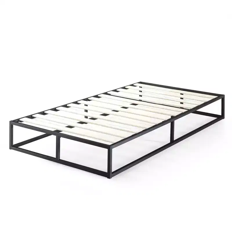Heavy-Duty Steel Platform Bed Frame with Wood Slats, No Box Spring Needed