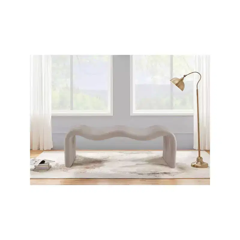 Meridian Furniture,Willow Chenille Fabric Bench