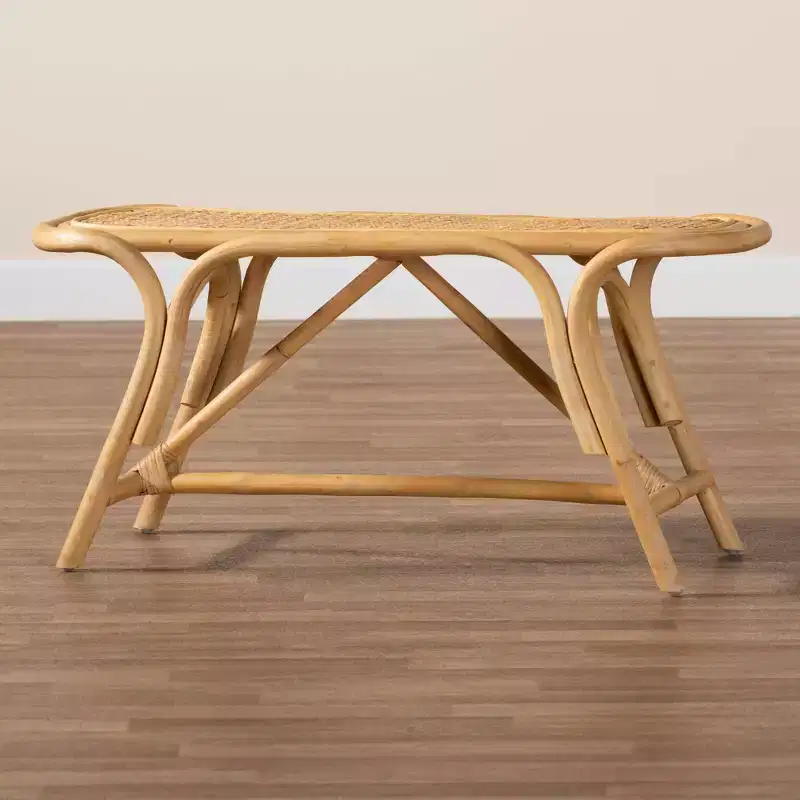 Natural Rattan Accent Bench