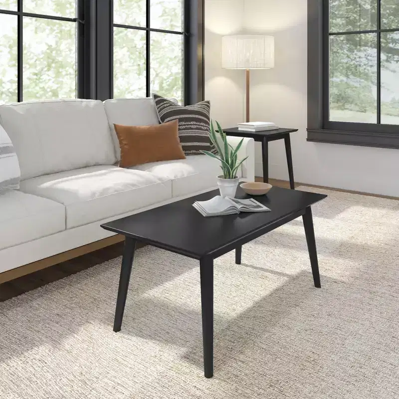 Plank+Beam Solid Wood 40 Mid Century Modern Coffee Tables for Living Room