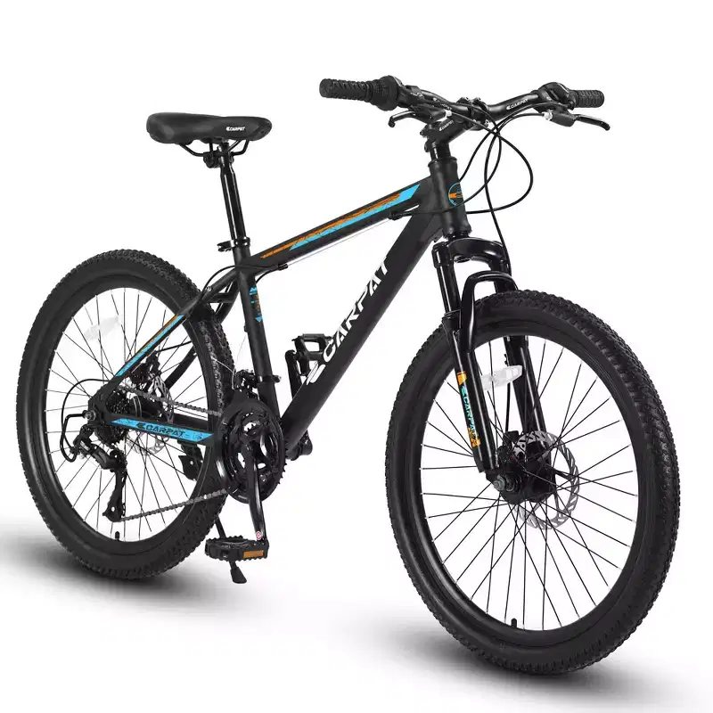 Okak 26IN Mountain Bike with 21 Speeds and Disc Brakes, Kids Dirt Bike with High-Carbon Steel Frame, Mens Bike for Adult & Teenagers