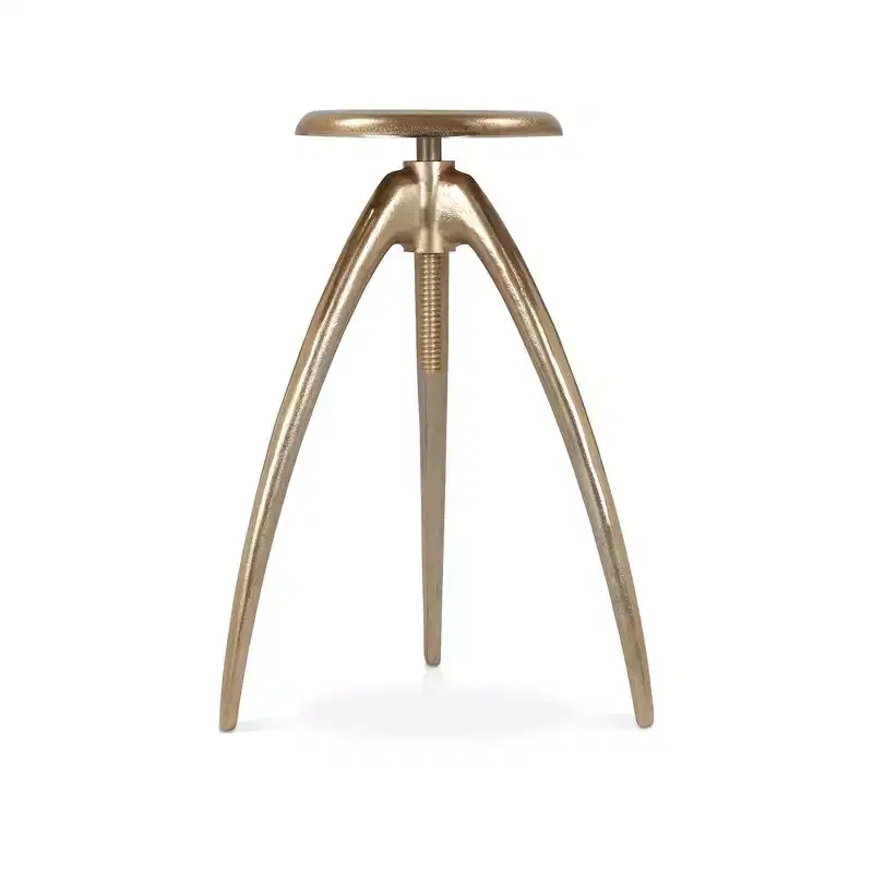 Gold Aluminum Adjustable Counter & Bar Stool – Backless Industrial Design
