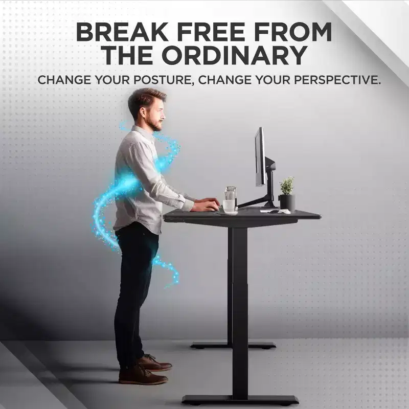 60"x30" Electric Standing Desk with Adjustability ( 27.2"-45.3") Black Bamboo Black - Uncaged Ergonomics