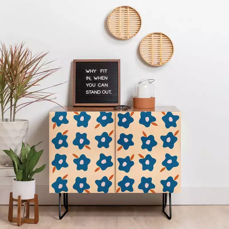 Wonky Spring Flowers Credenza