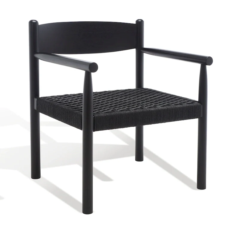 Boho Danish Woven Rope Accent Chair | Solid Wood Frame | Scandinavian Style | 25