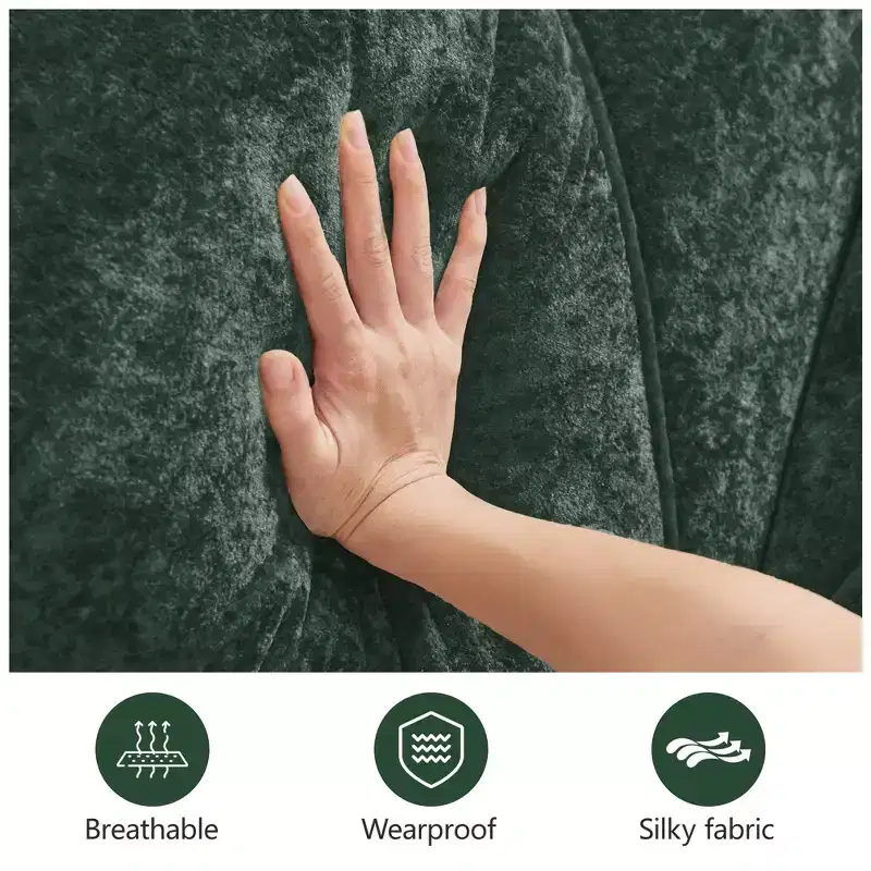 Clihome 2-Seater Tufted Sofa Couches with boneless Sofa,Soft Velvet Fabric,Bottom Anti-Slip Design,32D High Density Sponge,Ergonomic Design Bottom