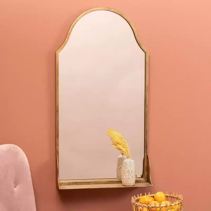 Cooper Classics Sawyer Antique Bronze 20 x 38 Wall Mirror with Shelf