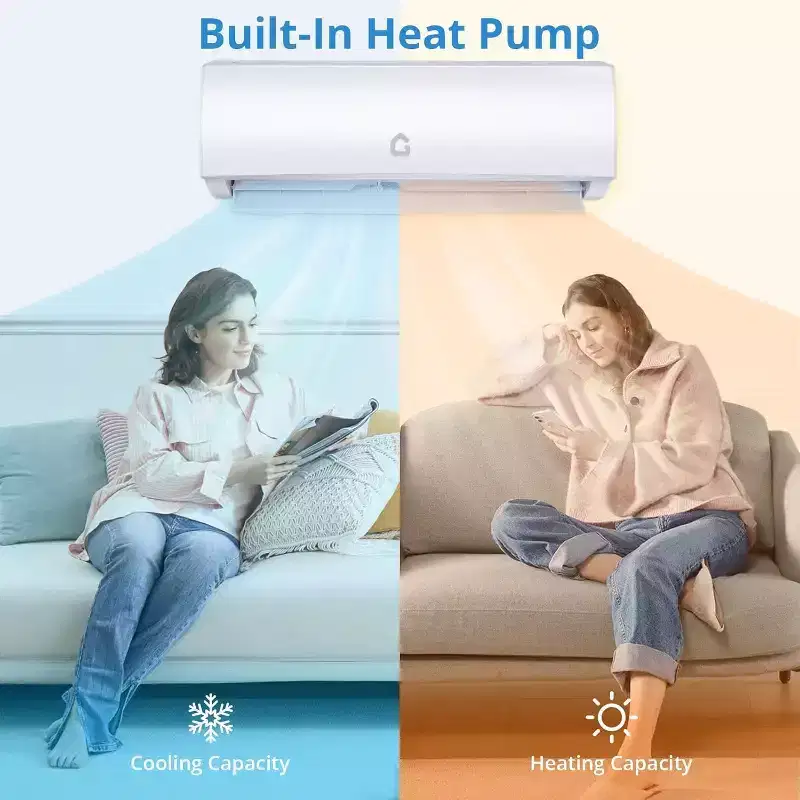 Acekool 11500 BTU Mini Split Air Conditioner and Heater, Wi-Fi Ductless Inverter AC 230V, Cools Heats 750 Sq.Ft, White