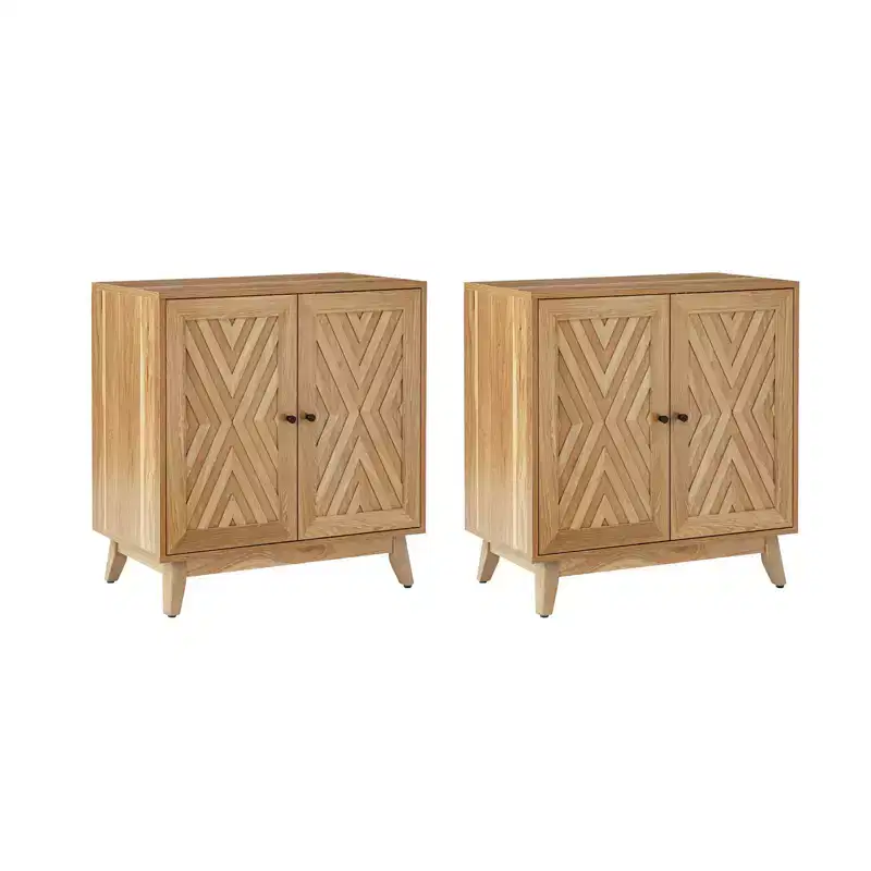 Adolf 30 Tall 2 Door Accent Cabinet Set of 2| ART OF LIVING DESIGNS -WALNUT