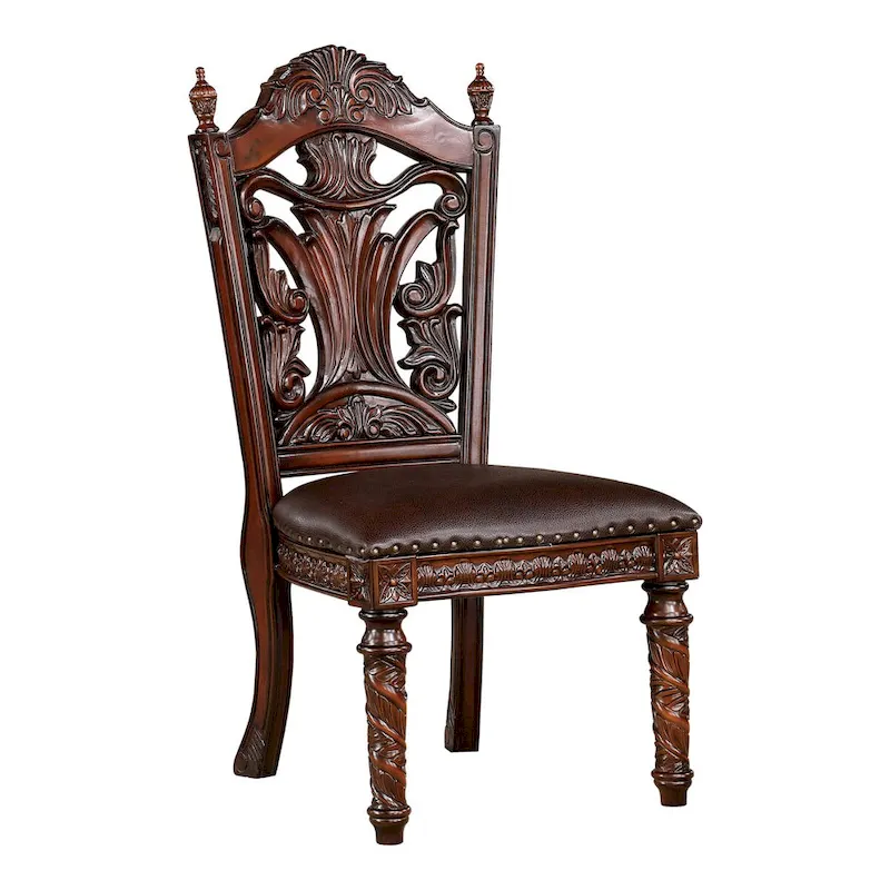 Furniture of America Abeena Traditional Cherry Solid Wood 7-Piece Expandable Dining Table Set