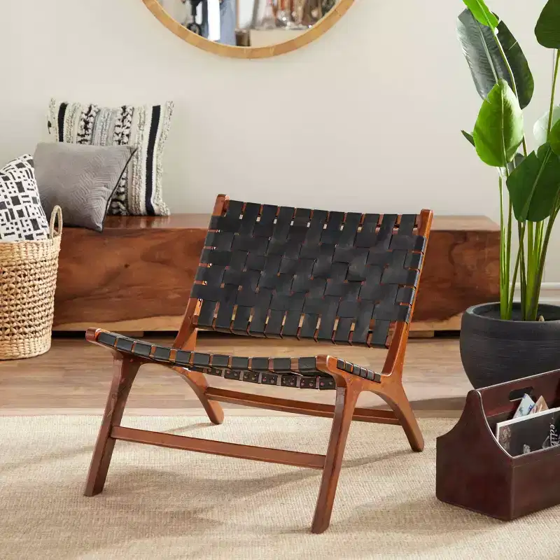 Set of 2 Contemporary Mahogany Accent Chair - Olivia & May