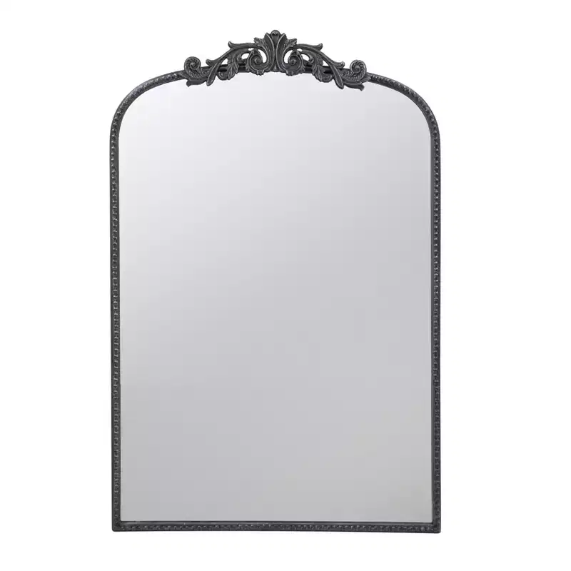 24 x 36 Inch Rectangular Wall Mirror with Baroque Inspired Frame
