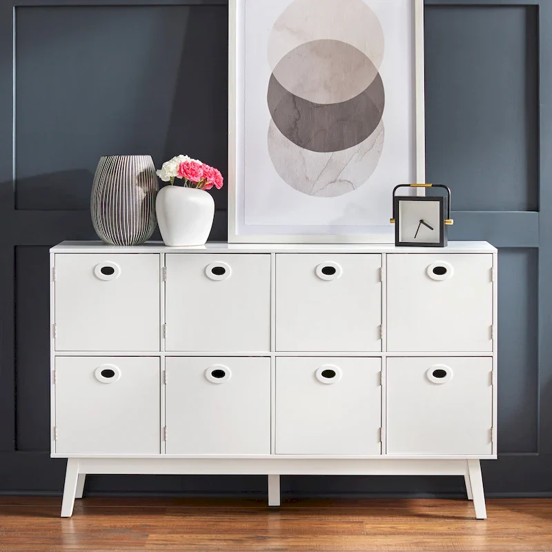 Extra Large 8-Compartment Storage Cabinet – Vintage Style