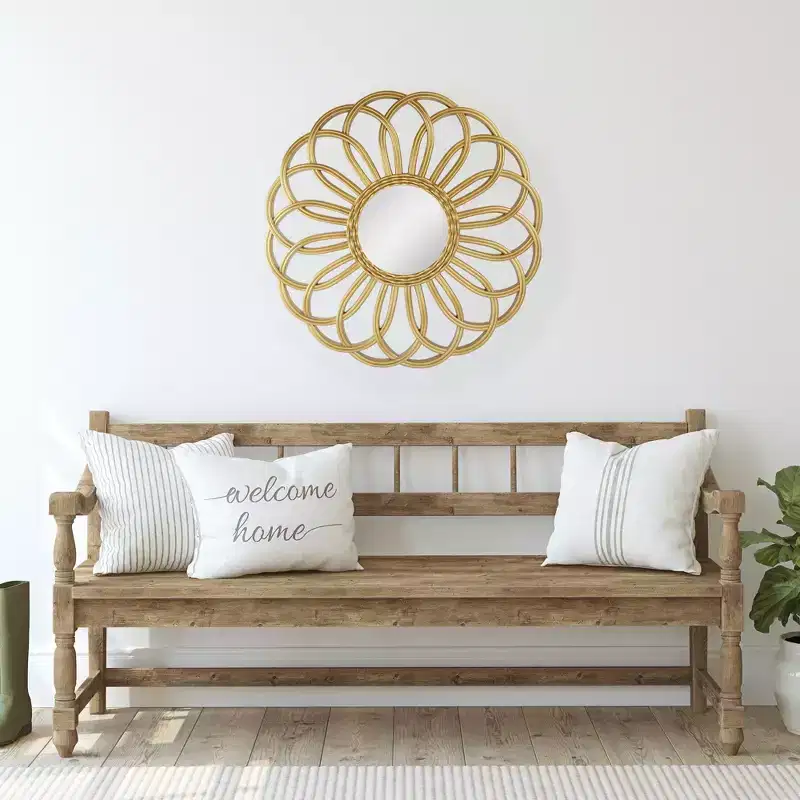 Northlight 30 Round Sunflower Wall Mirror