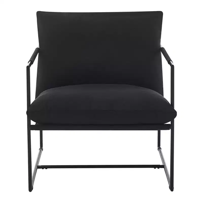 Sling Accent Chair with Metal Frame, Upholstered Living Room Chair with Foam Cushioning