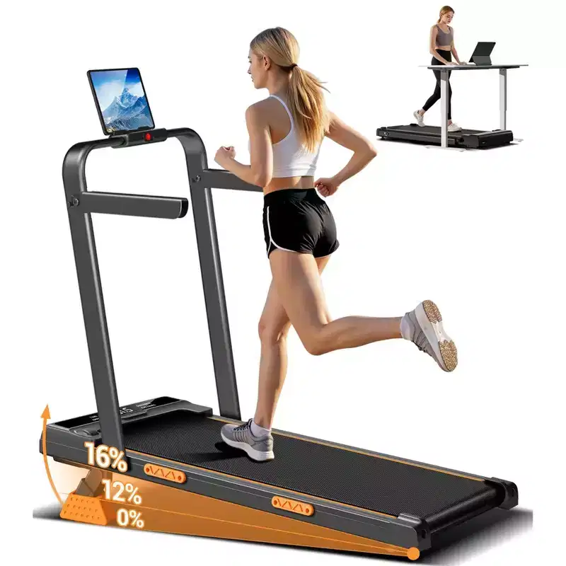 3 in 1 Walking Pad Treadmill with 16% Incline, Folding Treadmill with Handle Bar, Portable Treadmills for Home Small, 220 Lbs Capacity