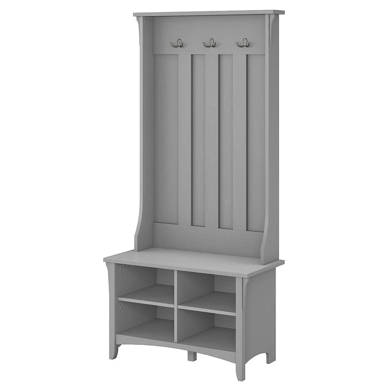 Salinas Hall Tree with Storage Bench in Cape Cod Gray - 31.73L x 15.75W x 68.12H