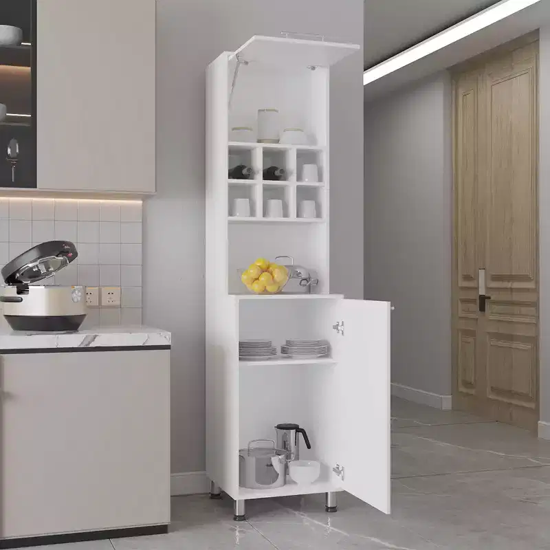 Pantry Cabinet Tall Kitchen Pantry Storage Cabinet with Microwave Stand, Farmhouse Kitchen Hutch with Storage Drawers for Dining Room