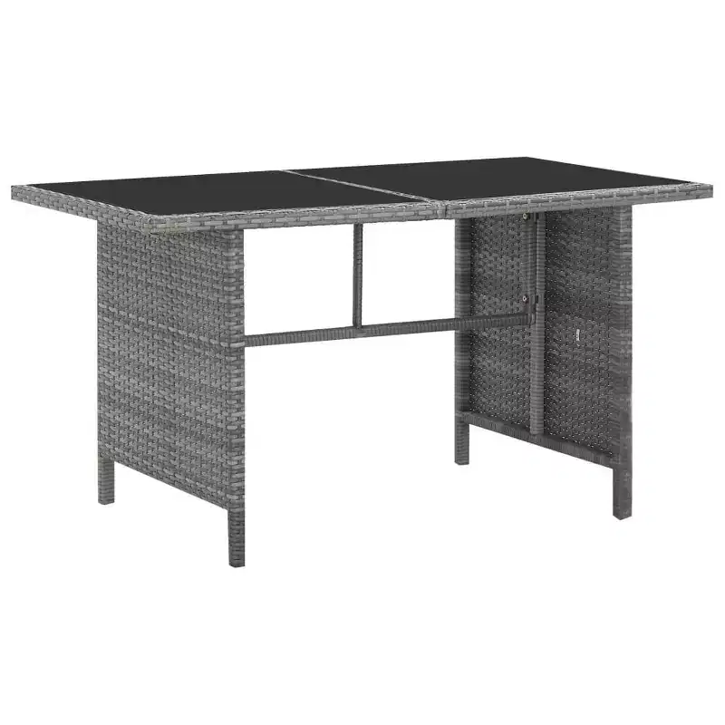 vidaXL Dining Set Grey PE rattan Large Removable Covers