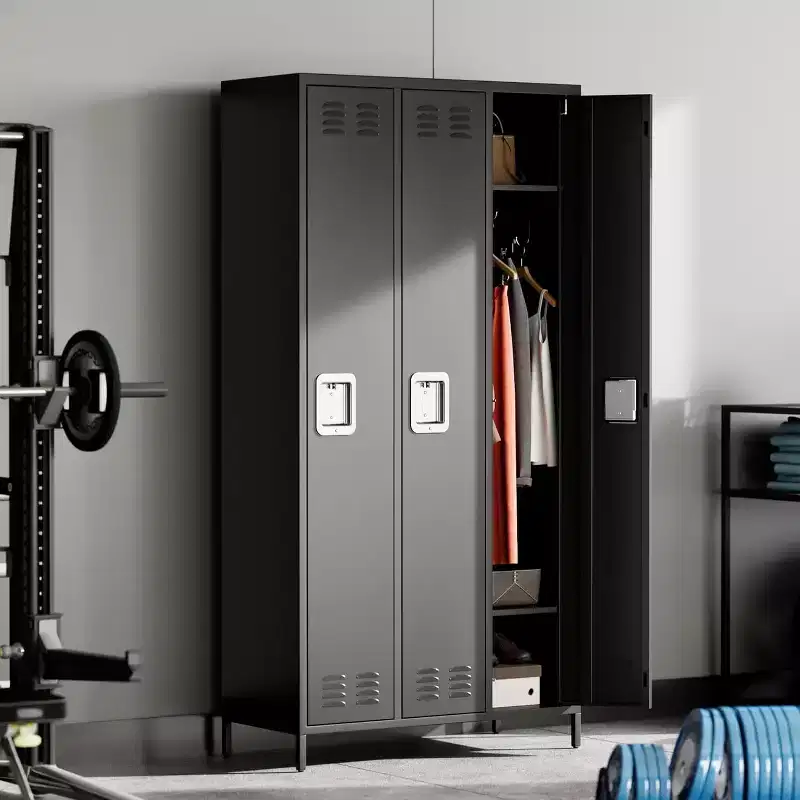 Garvee Steel Storage Locker Cabinet, 72 Heavy-Duty Metal Locker for School, Gym & Office, Black