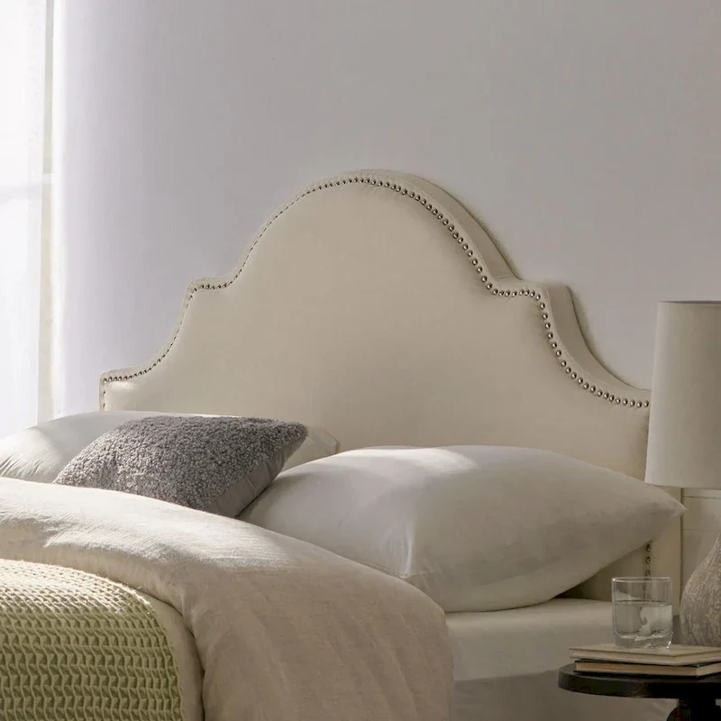 Adjustable Full/Queen Studded Fabric Headboard