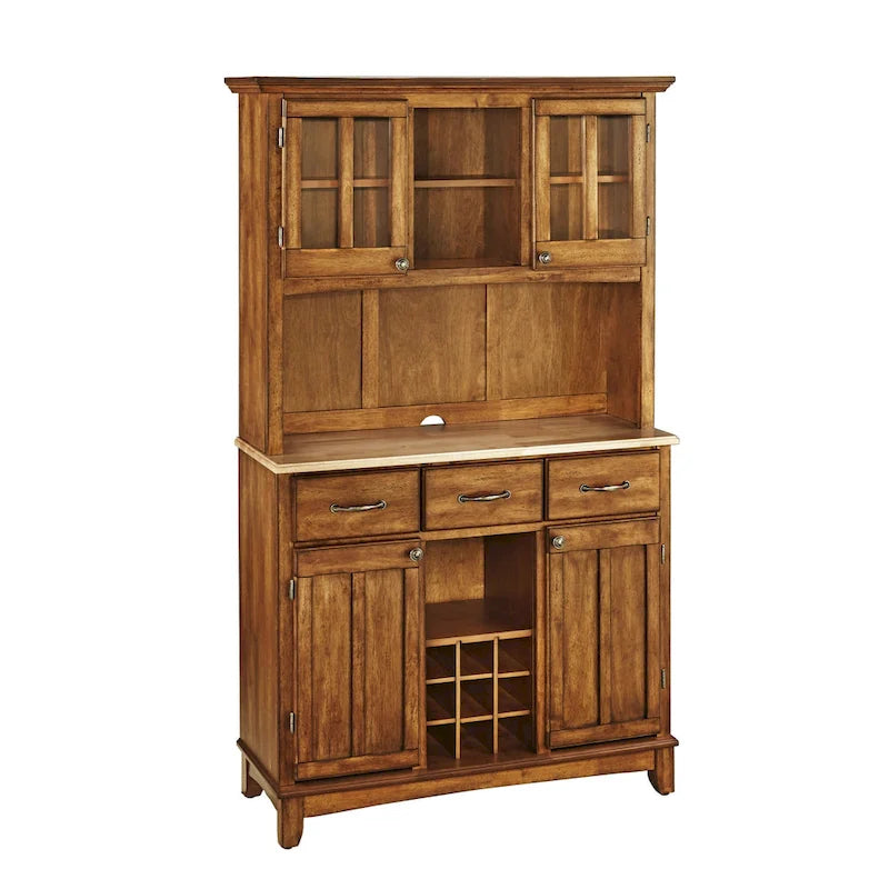 Buffet Of Buffets Brown Wood Buffet with Hutch - 44 x 17 x 72